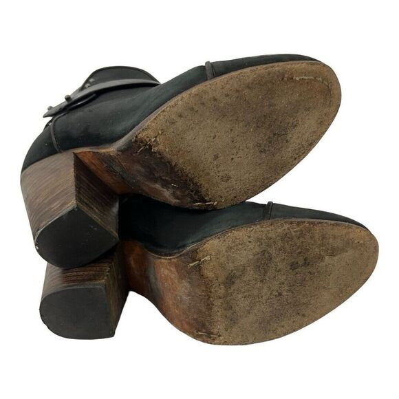 Rag & Bone Harrow Ankle Boots Black Leather Size 37 Ankle Strap Booties - Picture 7 of 9